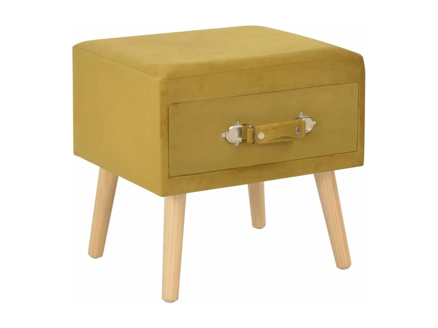 Nachttisch Senfgelb 40x35x40 Samt