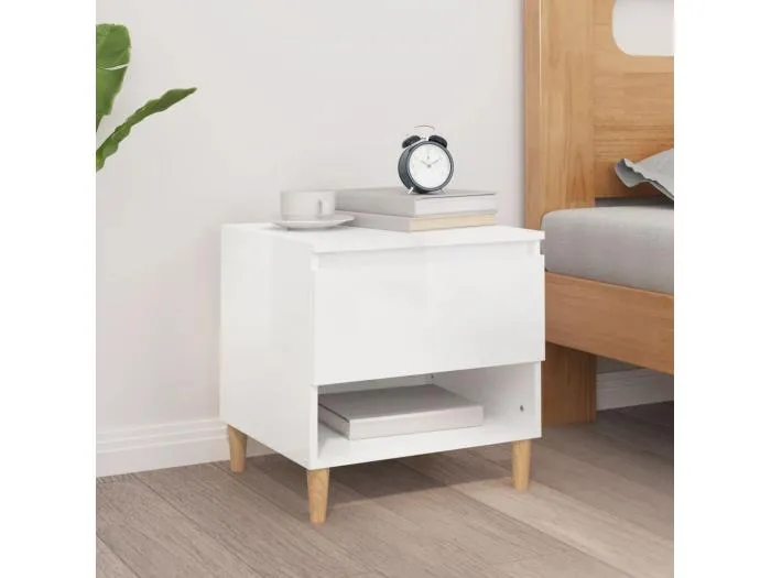 Nachttisch Hochglanz-Weiß 50x46x50 cm Holzwerkstoff