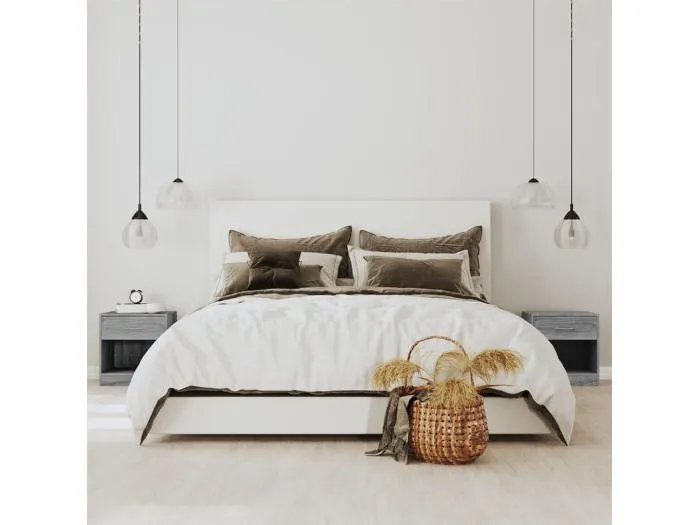 Nachttische 2 Stk. mit Schublade Grau Sonoma