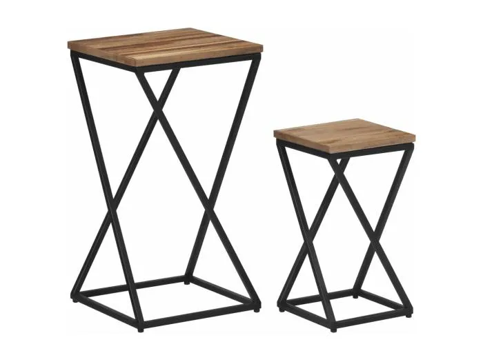 Beistelltische 2 Stk. Recyceltes Massivholz Teak