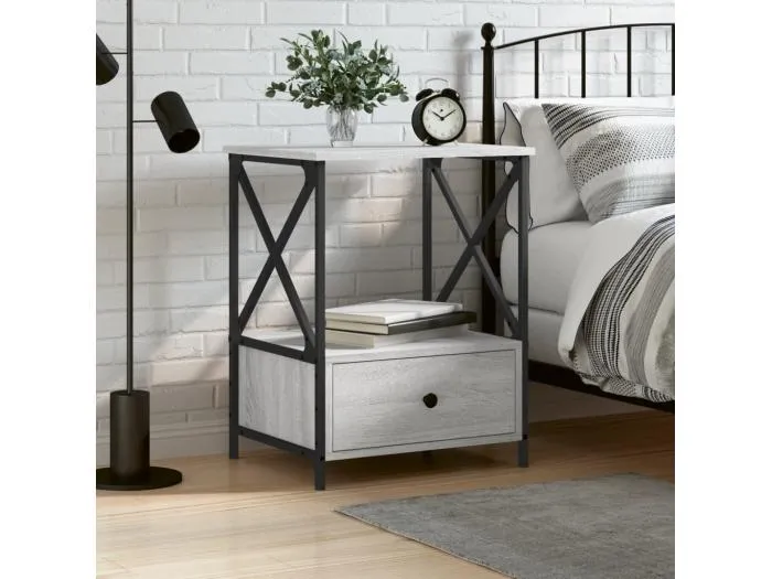 Nachttisch Grau Sonoma 50x41x65 cm Holzwerkstoff