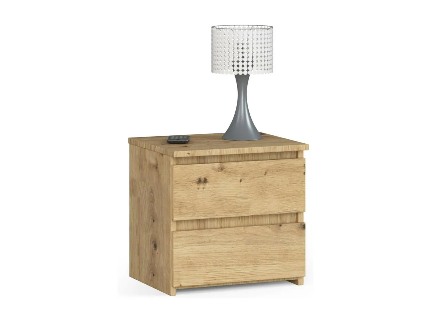 Nachttisch in minimalistischer Optik AKORD CL2 in der Farbe Eiche Artisan mit 2 Schubladen B40 x H40 x T35 cm