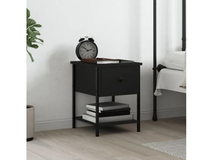 Nachttisch Schwarz 34x35,5x45 cm Holzwerkstoff