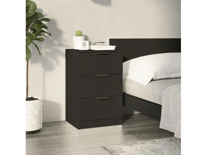 Nachttisch Schwarz 40x36x65 cm