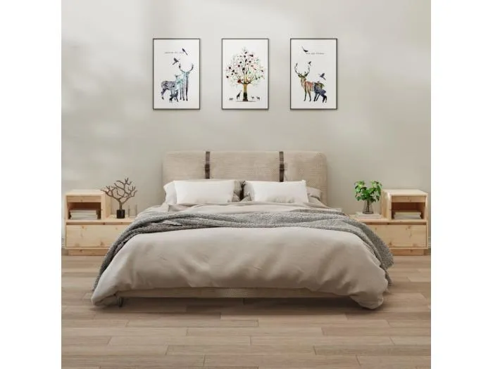 Nachttische 2 Stk. 60x34x51 cm Massivholz Kiefer