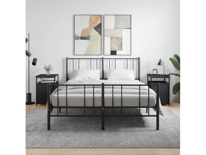 Nachttische 2 Stk. Schwarz 40x42x60 cm Holzwerkstoff