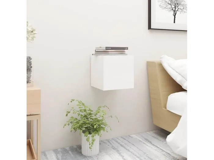 Nachttisch Weiß 30,5x30x30 cm Holzwerkstoff