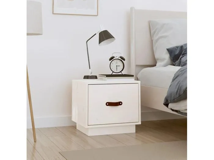 Nachttisch Weiß 40x34x35 cm Massivholz Kiefer