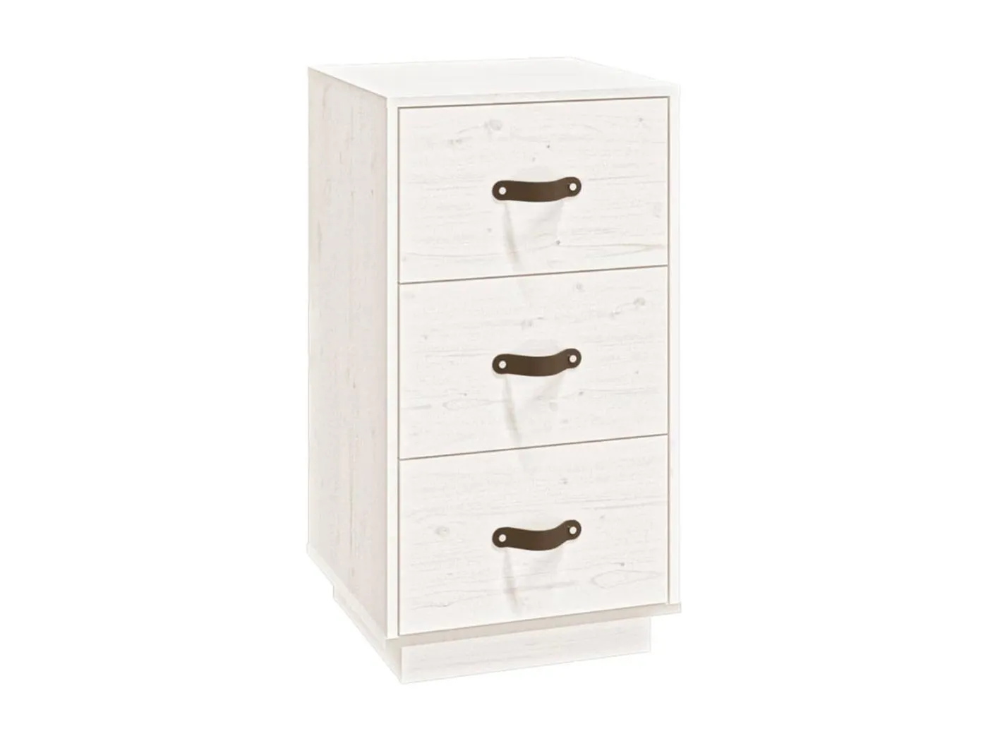 Nachttisch Weiß 40x40x75 cm Massivholz Kiefer