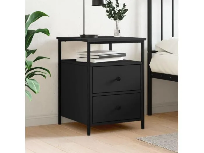 Nachttisch Schwarz 44x45x60 cm Holzwerkstoff