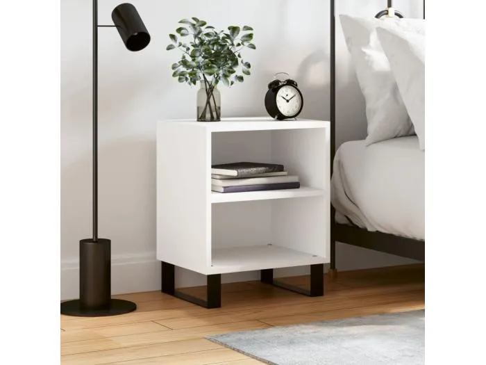 Nachttisch Weiß 40x30x50 cm Holzwerkstoff