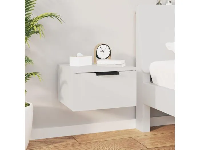 Wand-Nachttisch Hochglanz-Weiß 34x30x20 cm