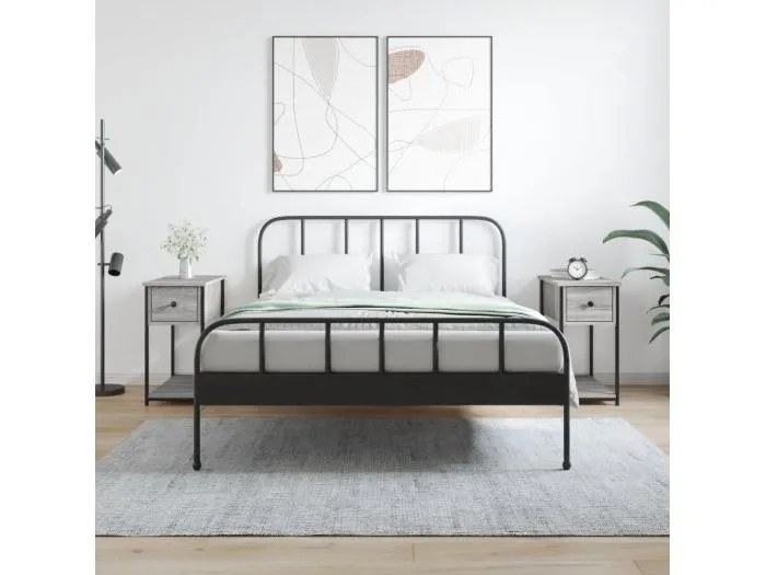 Nachttische 2 Stk. Grau Sonoma 30x60x60 cm Holzwerkstoff