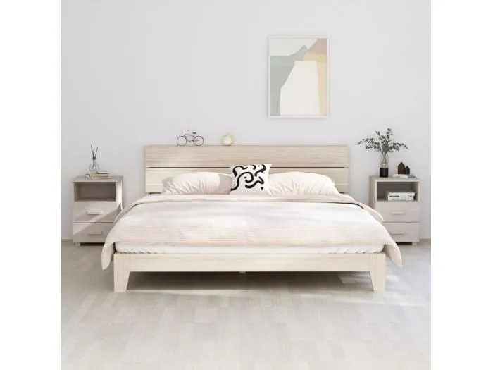 Nachttische HAMAR 2 Stk. Weiß 40x35x62 cm Massivholz