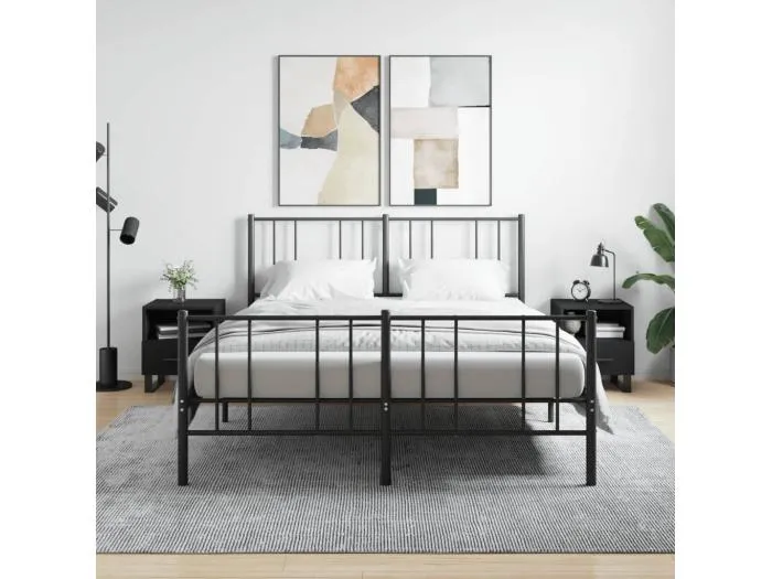 Nachttische 2 Stk. Schwarz 40x35x47,5 cm Holzwerkstoff