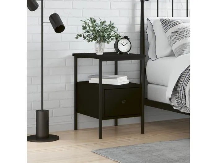 Nachttisch Schwarz 34x36x50 cm Holzwerkstoff