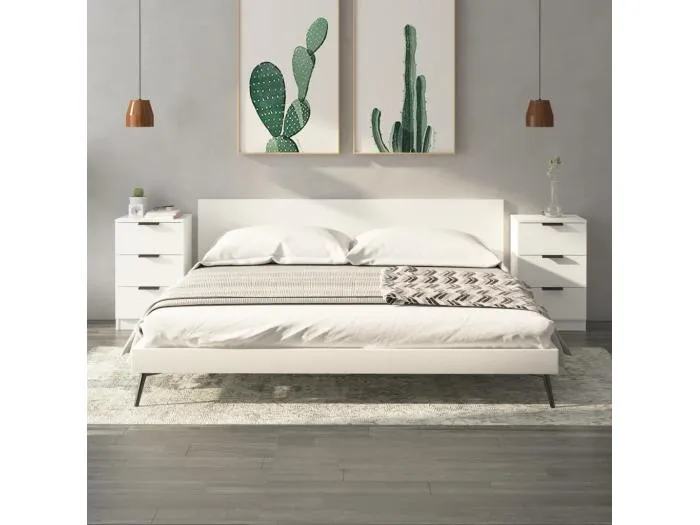 Nachttische 2 Stk. Weiß 40x36x65 cm