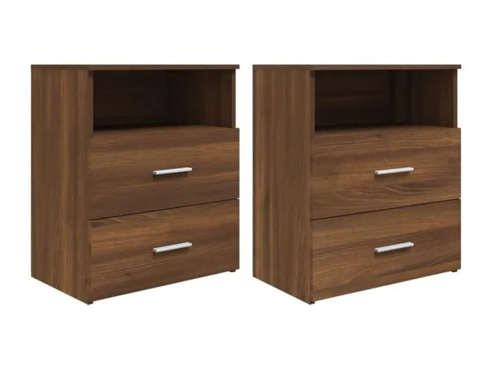 Nachttische 2 Stk. Braun Eichen-Optik 50x32x60 cm