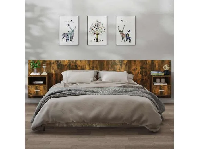 Wand-Nachttische 2 Stk. Räuchereiche