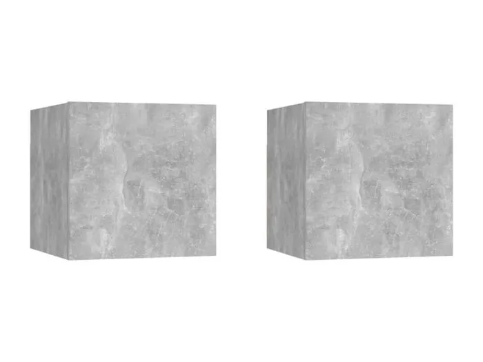 Nachttische 2 Stk. Betongrau 30,5x30x30 cm Holzwerkstoff