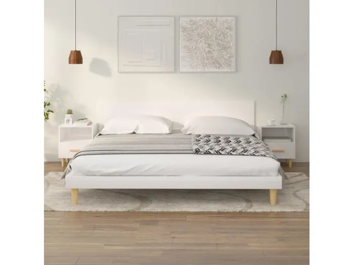 Nachttische 2 Stk. Hochglanz-Weiß 40x35x47 cm