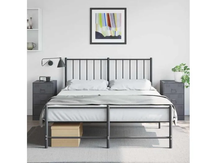 Nachttische 2 Stk. Anthrazit 34,5x39x62 cm Stahl