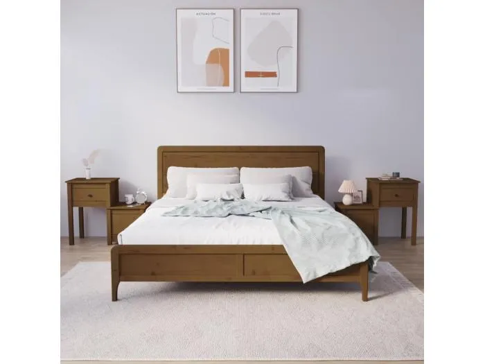 Nachttische 2 Stk. Honigbraun 79,5x38x65,5cm Massivholz Kiefer