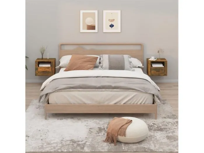 Wand-Nachttische 2 Stk. Räuchereiche 50x36x40 cm