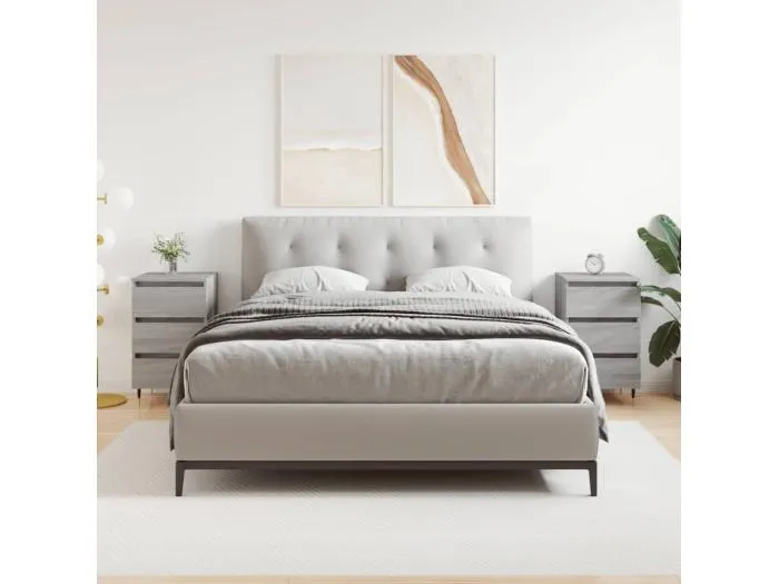 Nachttische 2 Stk. Grau Sonoma 40x35x69 cm Holzwerkstoff