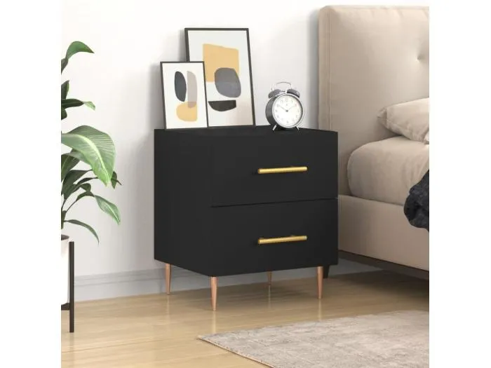 Nachttisch Schwarz 40x35x47,5 cm Holzwerkstoff