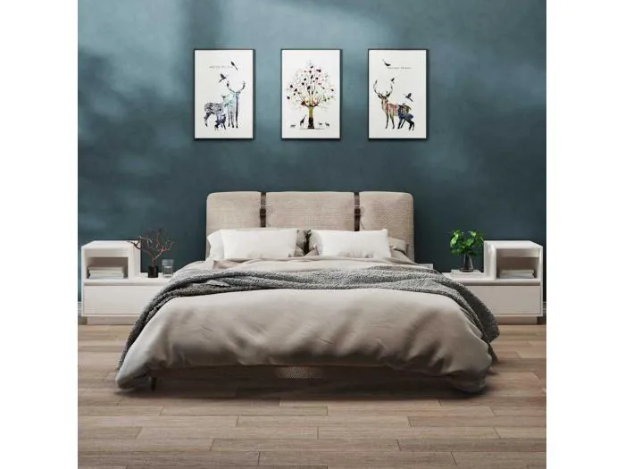 Nachttische 2 Stk. Weiß 60x34x51 cm Massivholz Kiefer