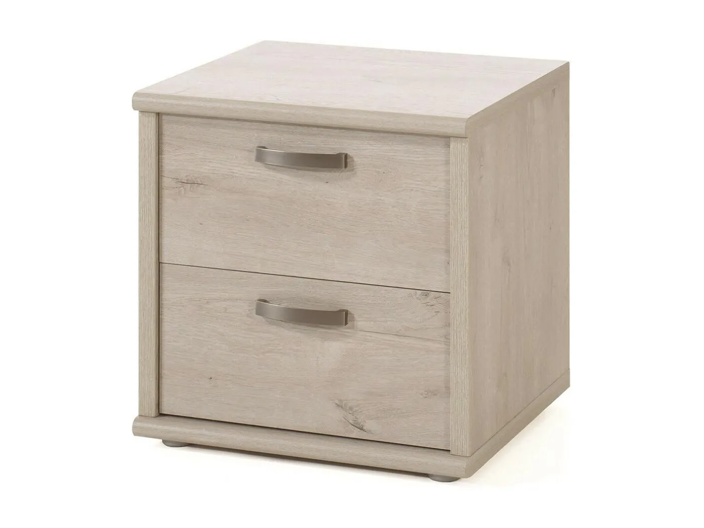 Nachttisch mit zwei Schubladen aus der DANY Kollektion in hellem Eichenfarbton.