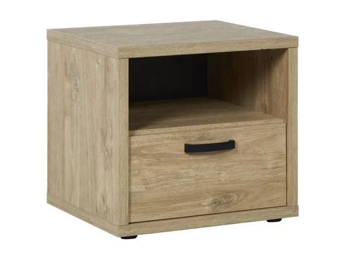 Nachttisch mit Schublade und Ablagefach in goldener Eichenfarbe, Kollektion MEGEVE