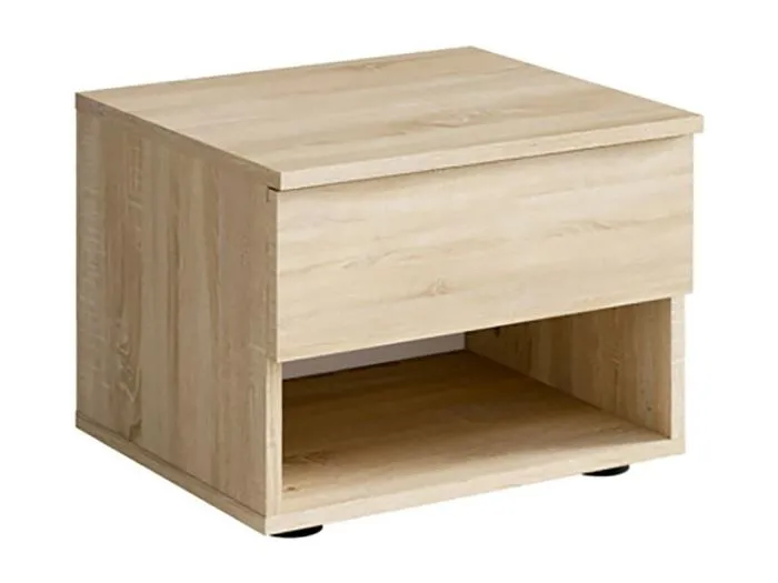 Set mit 2 Nachttischen - 1 Fach und 1 Schublade - Sonoma-Eiche Farbe - Kollektion NOFI