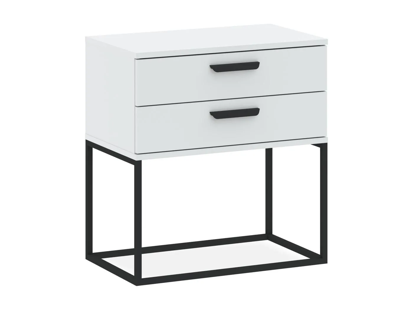 Nachttisch RECTUS weiß, Maße 39x65x60 cm, perfekt für Stauraum