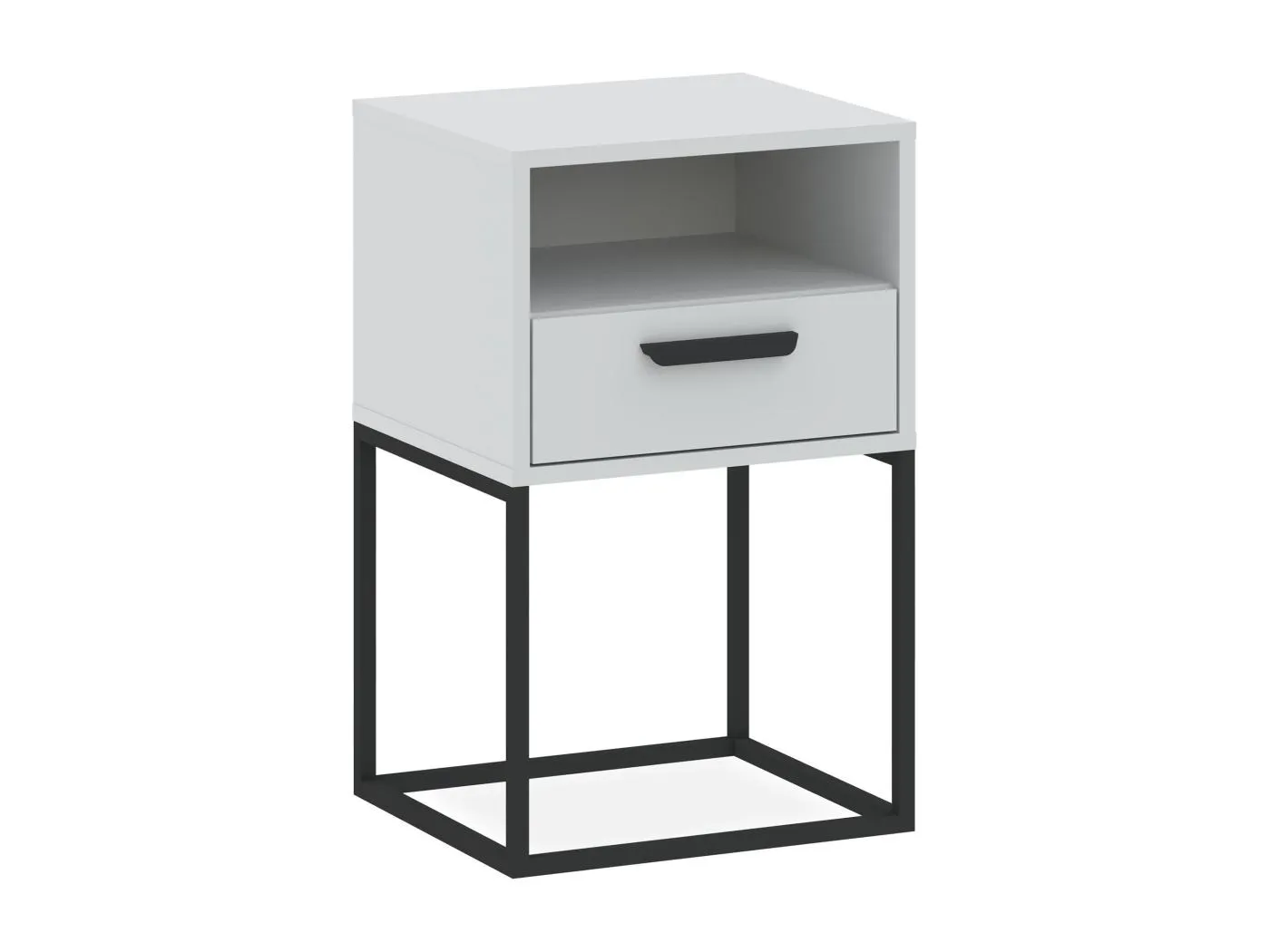 Nachttisch RECTUS weiß, Maße 39x65x40 cm, ideal für Schlafzimmer