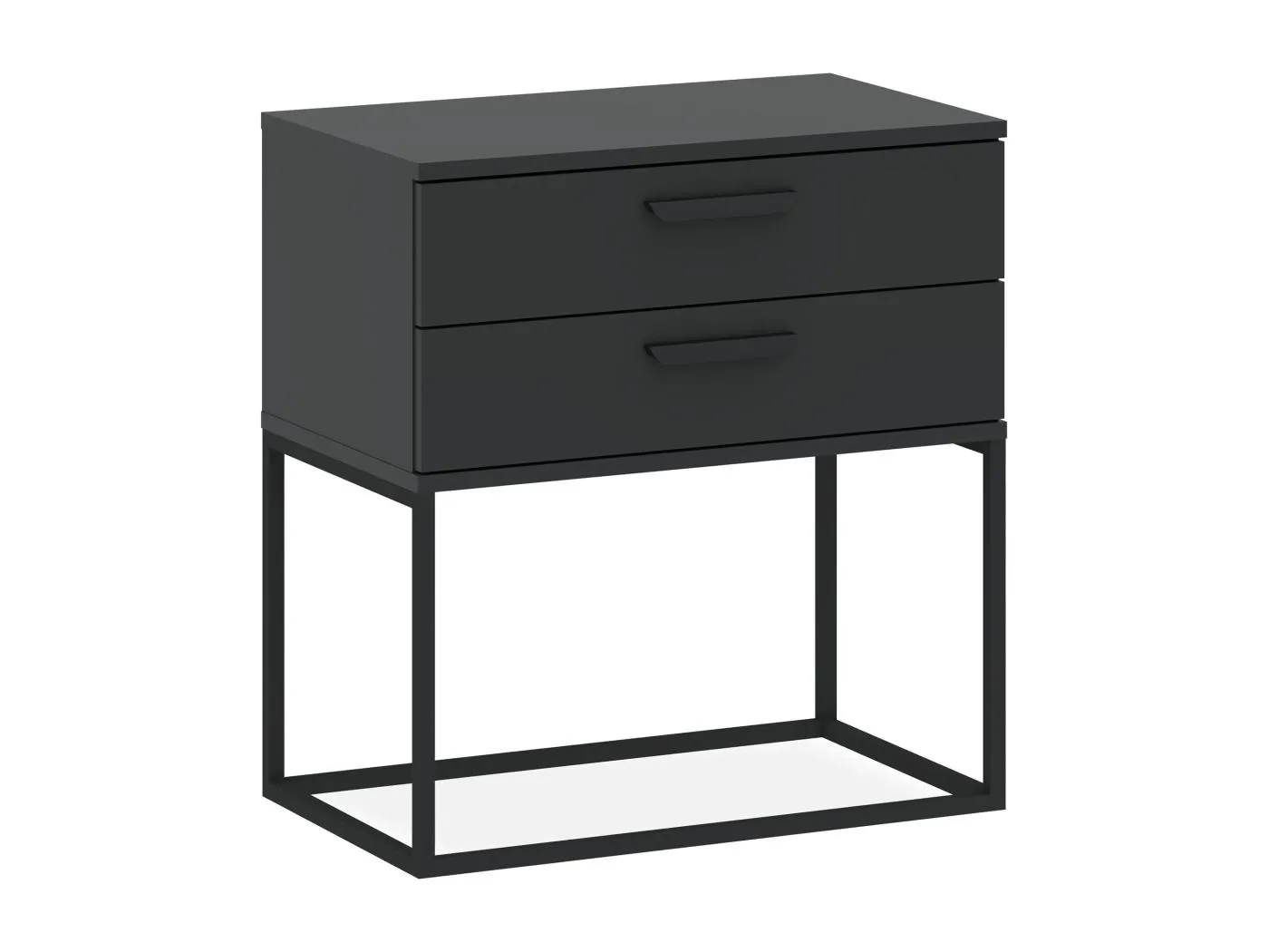Nachttisch RECTUS anthrazitgrau, Maße 39x65x60 cm, großer Komfort
