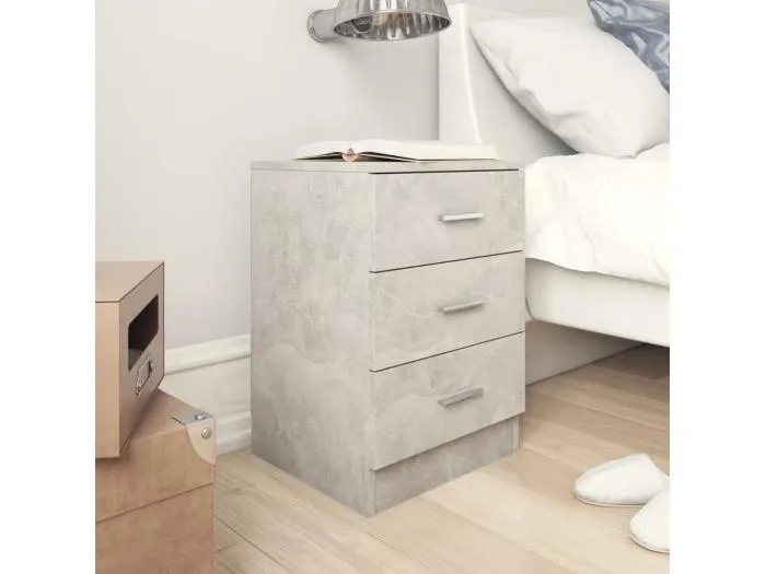 Nachttische 2 Stk. Betongrau 38x35x56 cm Holzwerkstoff