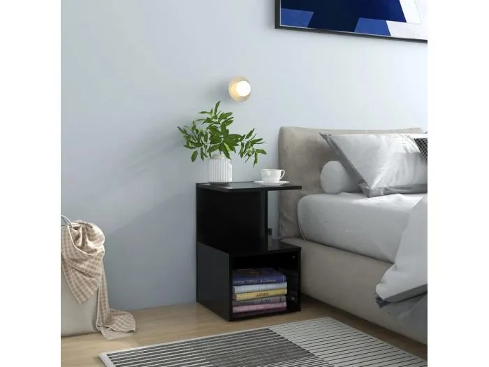 Nachttische 2 Stk. Schwarz 35x35x55 cm Holzwerkstoff