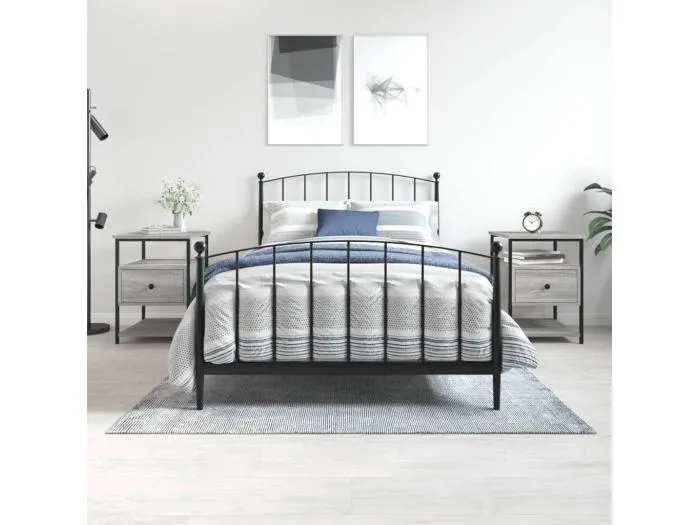 Nachttische 2 Stk. Grau Sonoma 40x42x56 cm Holzwerkstoff