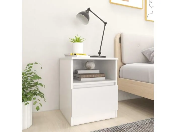 Nachttisch Weiß 40x40x50 cm Holzwerkstoff