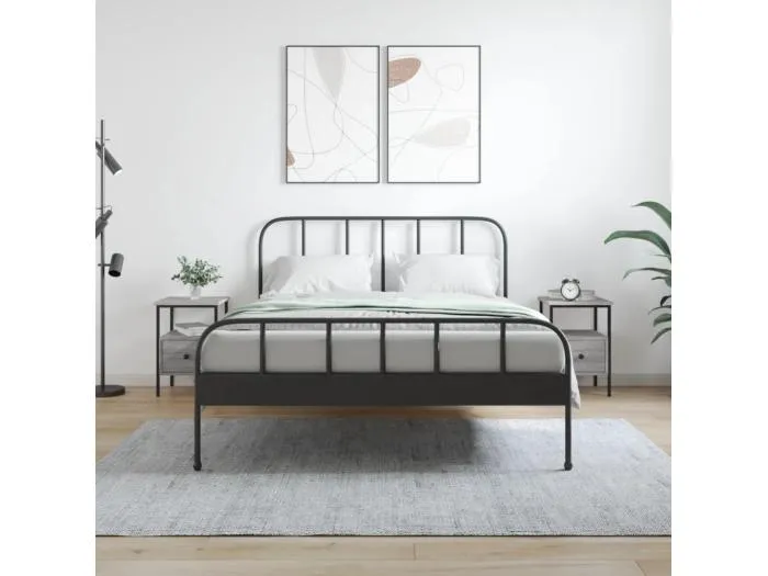 Nachttische 2 Stk. Grau Sonoma 34x36x50 cm Holzwerkstoff