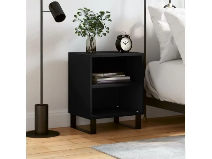 Nachttisch Schwarz 40x30x50 cm Holzwerkstoff