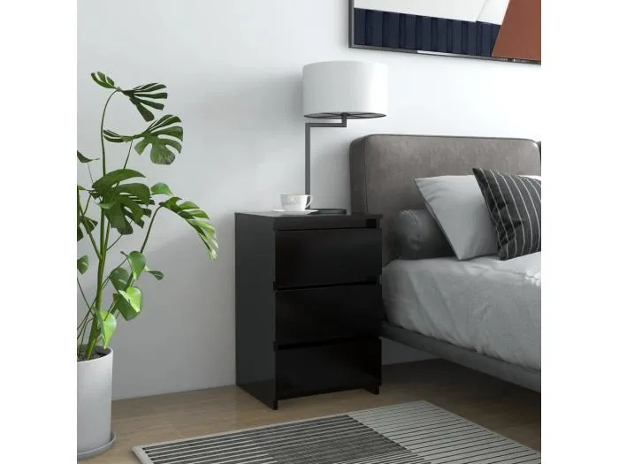 Nachttisch Schwarz 40x35x62,5 cm Holzwerkstoff