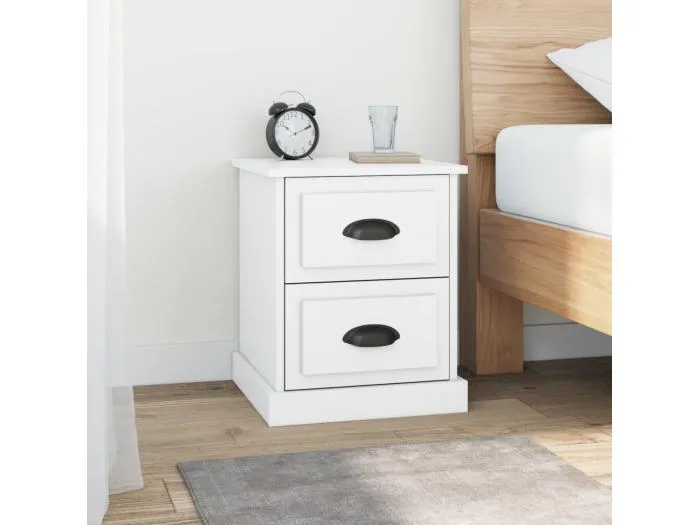 Nachttische 2 Stk. Weiß 39x39x47,5 cm Holzwerkstoff