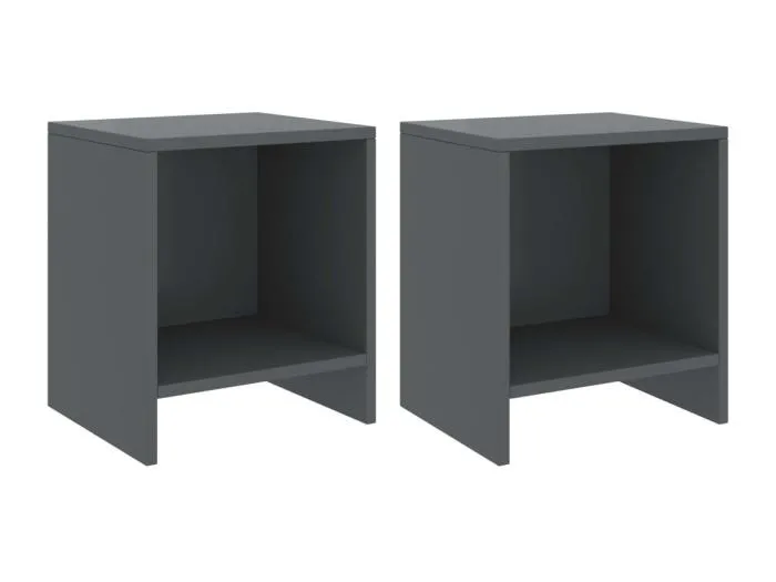 Nachttische 2 Stk. Dunkelgrau 35x30x40 cm Kiefer Massivholz