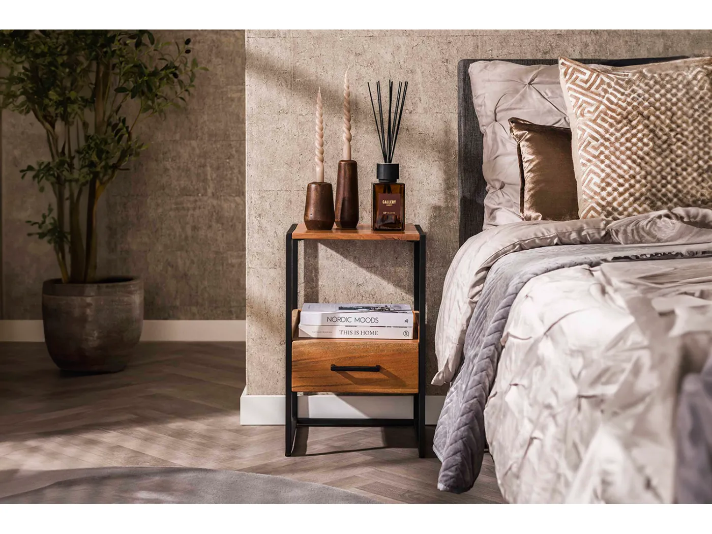 Nachttisch - Holz Holz - 35 x 35 cm - SHER