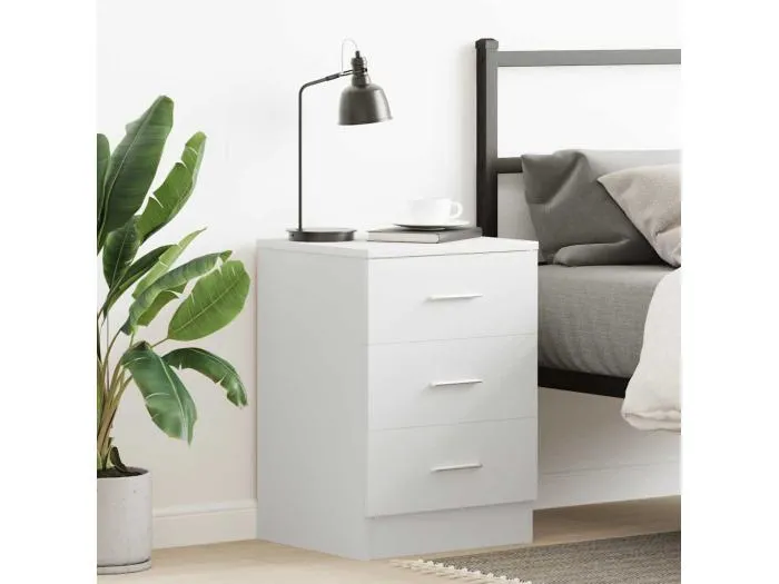 Nachttisch Weiß 38x35x56 cm Holzwerkstoff