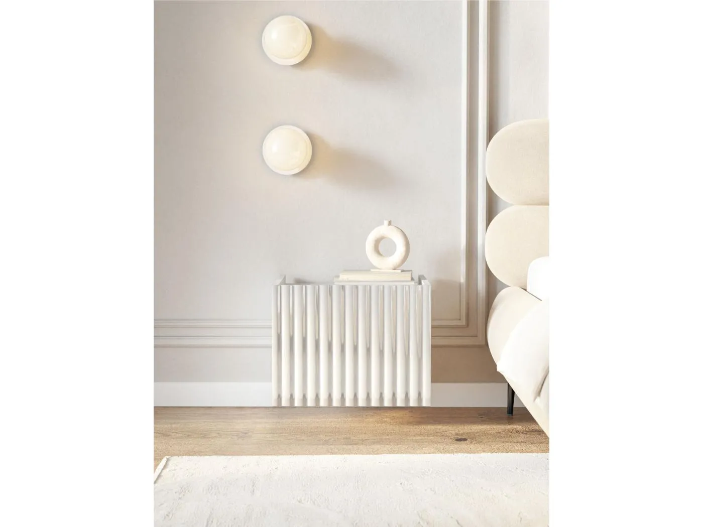 Wandnachttisch – Weiß Hochglanz – 48 cm – FIORRA