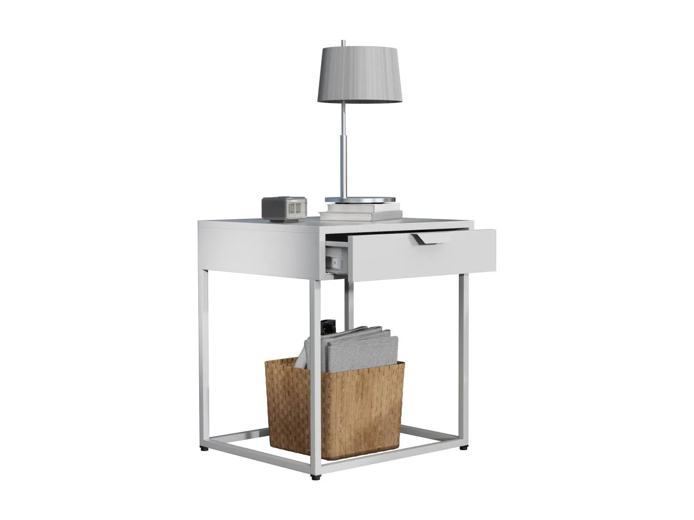 Metall Nachttisch Beistelltisch Schublade Flokas S